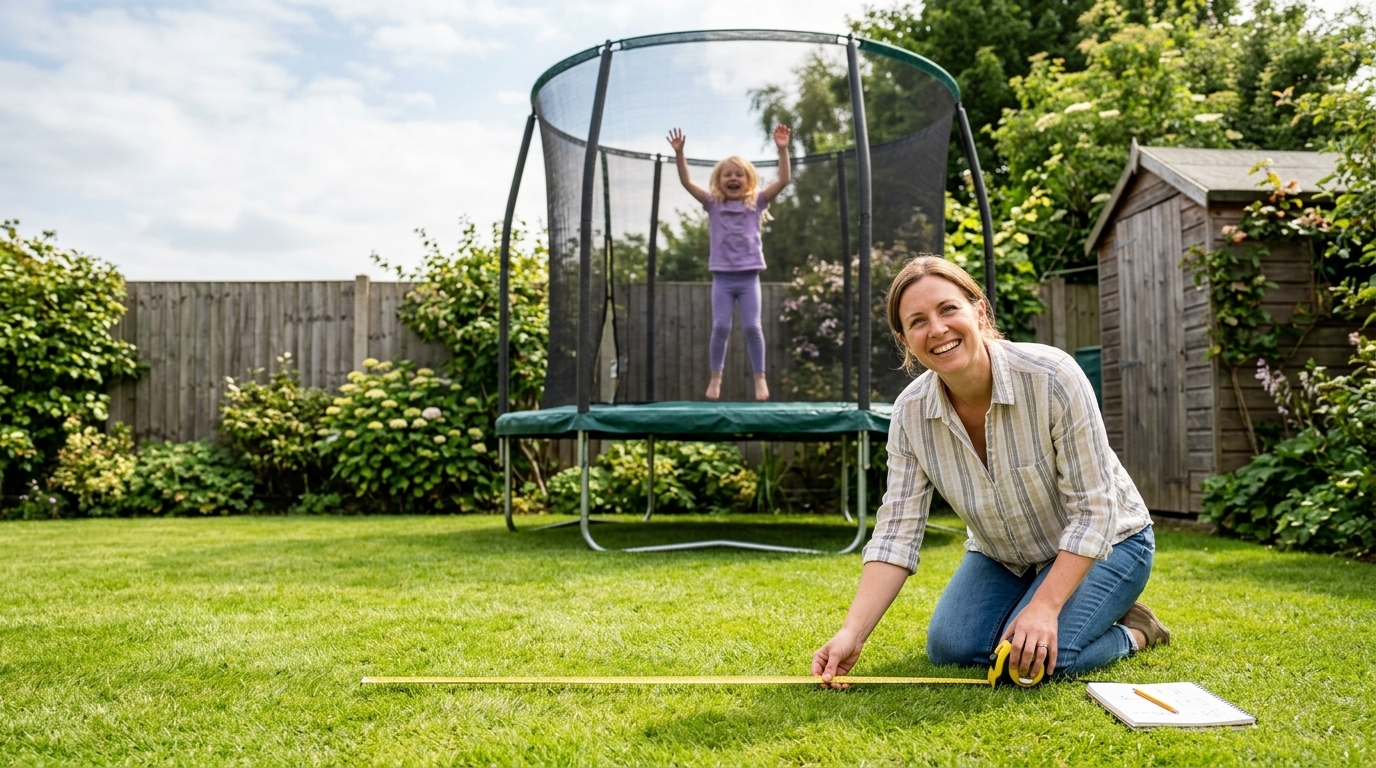 Garden Lady Measuring Lady measuring garden with tape